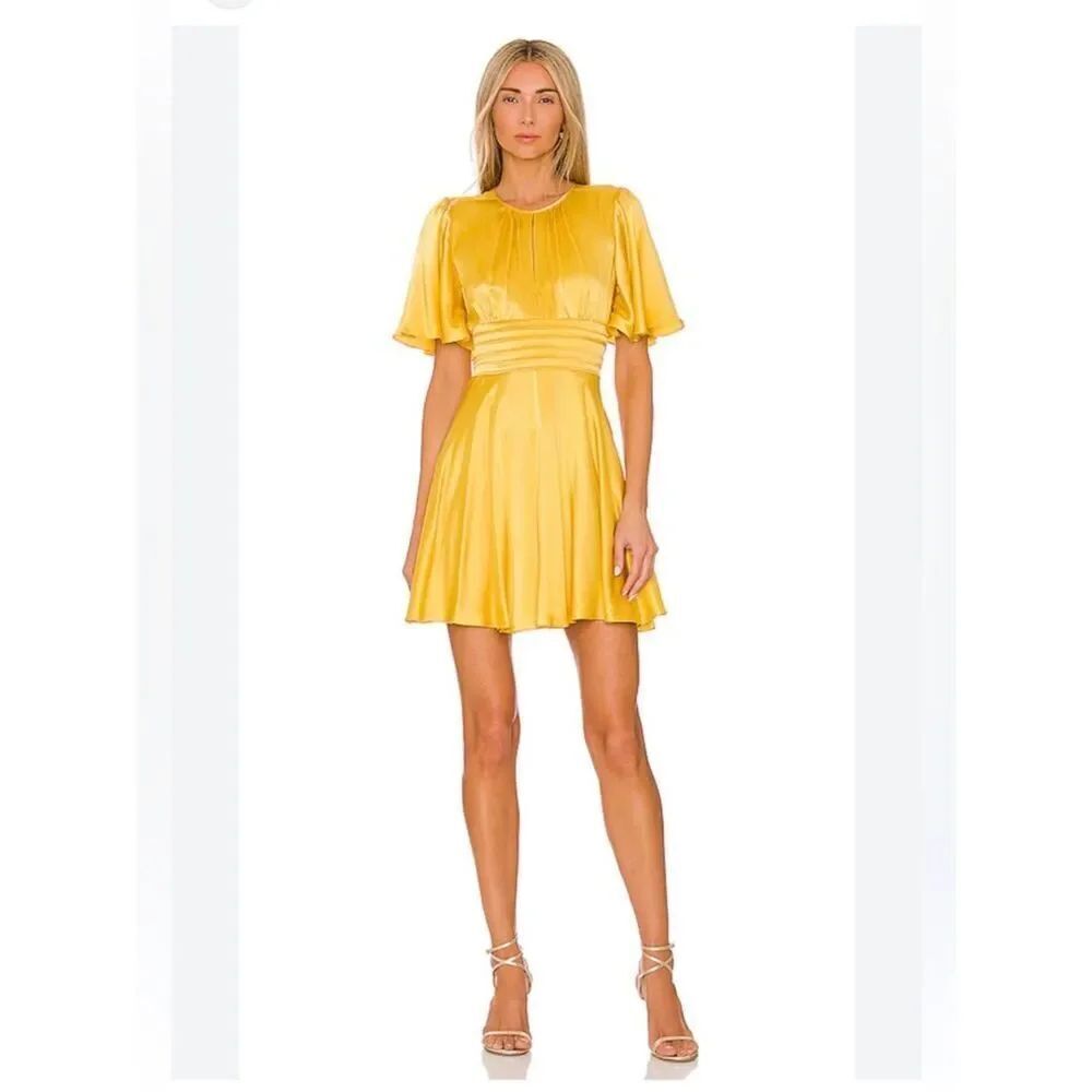 $308 Amanda Uprichard Revolve Raya Dress in Honey XS